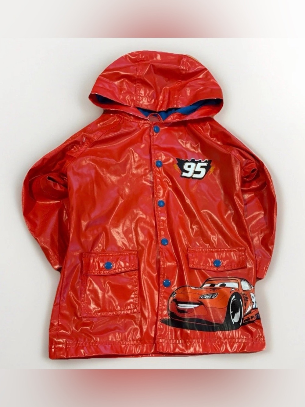Vintage Disney Pixar Cars Raincoat Toddler Lighting McQueen 4T Red Jacket